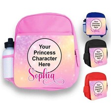 Personalisierter Kinder Rucksack - Individueller Name Prinzessin Design Schultasche Jungen Mädchen 67