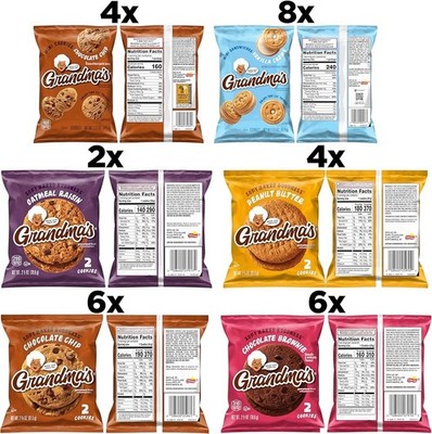 Grandma's Cookies (Variety Pack of 30) FREE SHIPPING (Chocolate Chip Brownie Etc