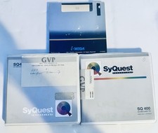 Lot of 3 SyQuest 44MB SQ400 5.25" Removable Hard Disk Cartridges - Vintage