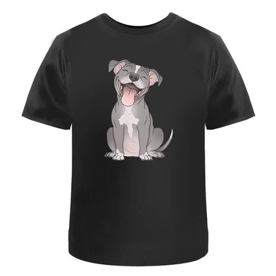 Unisex T-Shirt ''Happy Pit Bull Terrier'' - 100% Baumwolle (S-XXL) (TA053281)