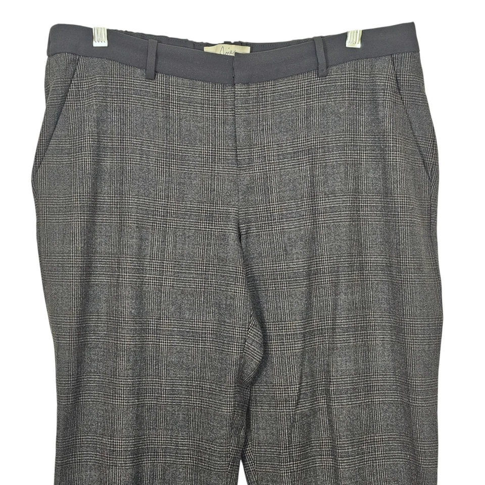 Женские брюки Joie размер 8 серые коричневые клетчатые шерстяная смесь карманы - Изображение 3 из 4