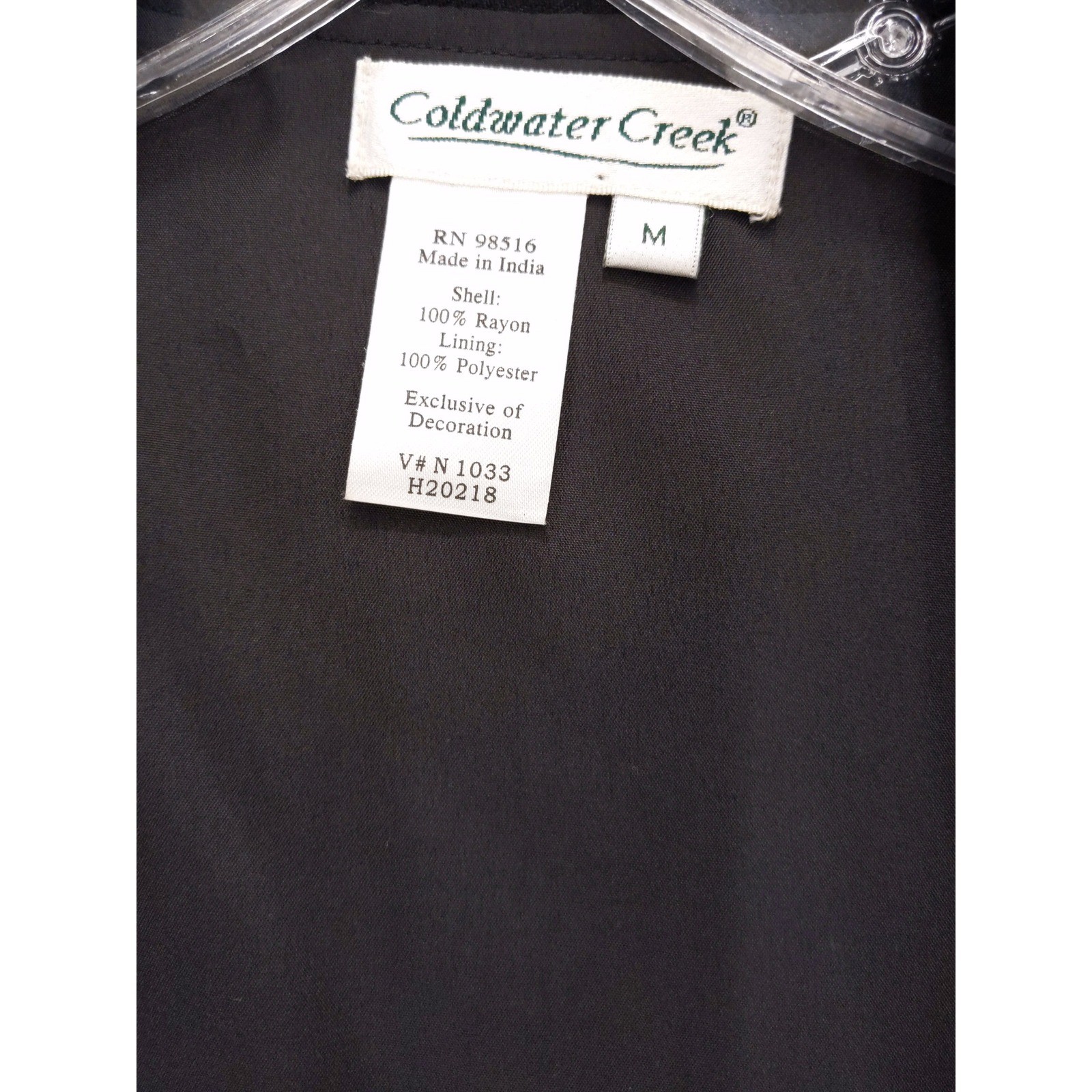 Coldwater Creek Black Rayon Patchwork Embroidered… - image 8