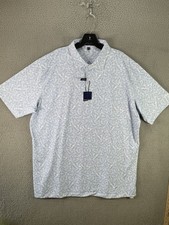 Peter Millar Mens 2XL Polo Blue Hale Performance Jersey Golf Floral Graphic AOP