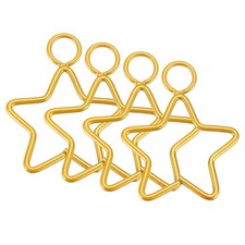 4 Pcs 2" Star Dream Catcher Metal Macrame Rings Wreath Rings Floral Hoops Gold