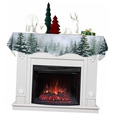 Christmas Mantel Scarf 70 x 17 Inch, Mantel Scarf Cover Decorations for Forest