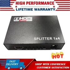 HDMI Splitter 1 In 4 Out 4K UHD HD 1080P 4-Port Repeater Splitter Amplifier 1x4