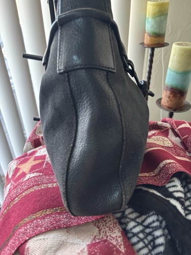 Gucci GG Monogram Horsebit Leather Canvas Shoulder Bag Authentic Black/Charcoal - Picture 4 of 16