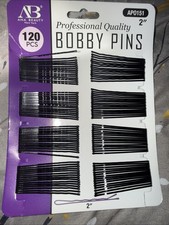 120 Count of Black Bobby Pins with soft tips. Black. 120 pieces AP0151