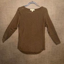 Michael Kors brown oversized sweater with gold zipper detail