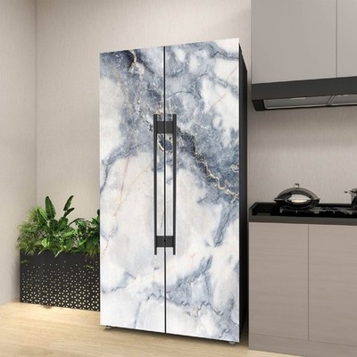 Marble Fridge Wrap, Elegant Kitchen Makeover in Minutes