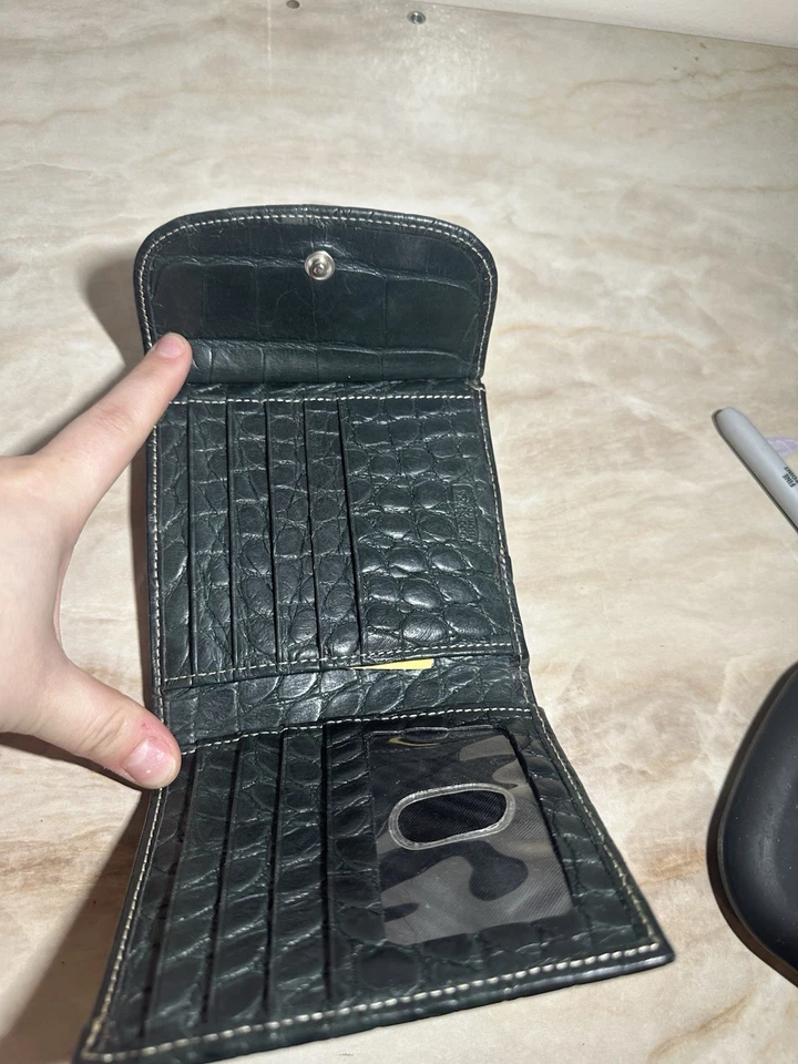 Cartera de cuero verde Dooney Bourke Kisslock bolsa para monedas Foto 3 de 4