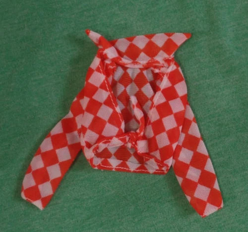 Vintage Barbie Clothes - MOD Era Barbie 7209 Checked Tricot Top