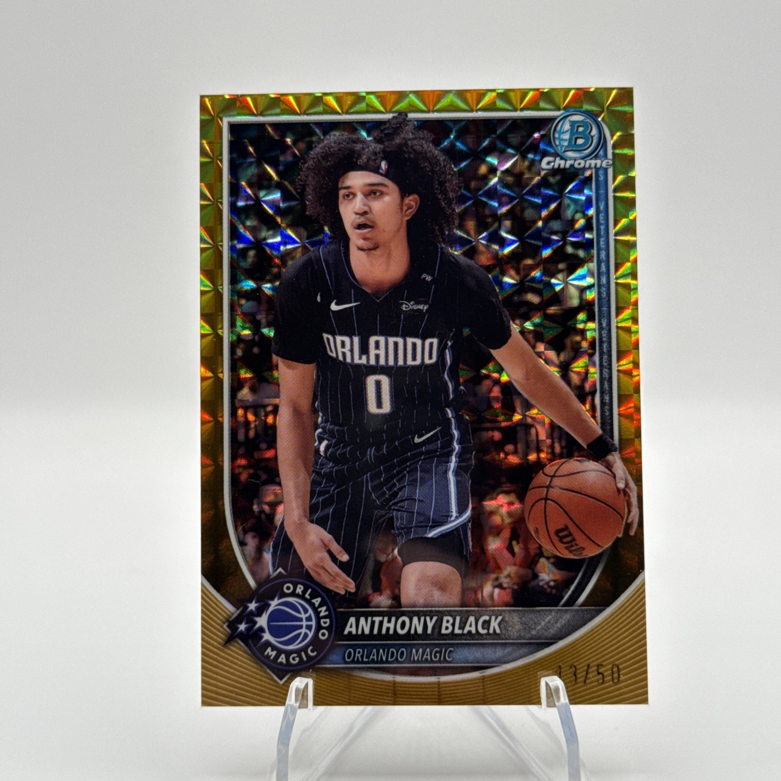 2025-26 Bowman Chrome Anthony Black Geometric Gold Refractor /50 #BCV-96