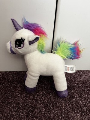 TJM Home Bargains Regenbogen Einhorn Plüschtier Kuscheltier Tröster