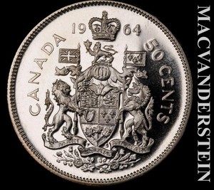 Canada: 1964 Silver Fifty Cents - Choice Gem Brilliant Unc  Proof-Like  #L3041