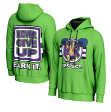 Mens WWE John Cena Retro Hoodie ProSphere Green Pullover Graphic Fan Gear S-5XL