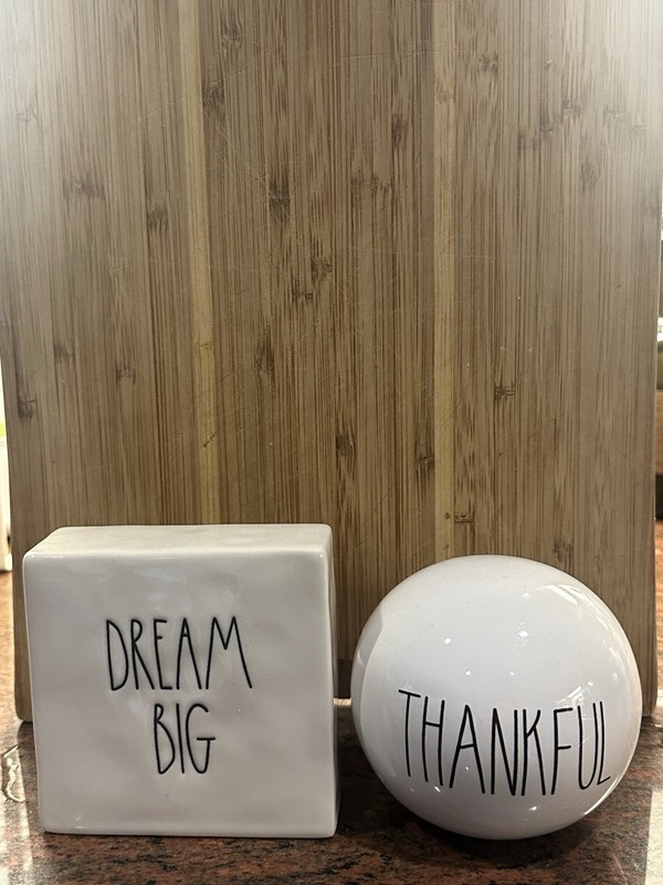 Set of 2 Rae Dunn Inspirational Paper Weight Artisan Collection-Magenta 4"x4"