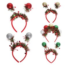 Womens Christmas Headbands Xmas Hair Hoop Ball Headpiece Festival Hair Accessory
