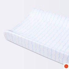 Plush Changing Pad Cover Sea Stripe - White/Blue - Cloud Island