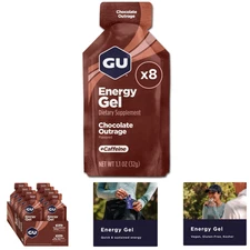 Energy Gel 8 Count Chocolate Outrage 100 Calories Electrolytes For Training
