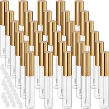 30 Plastic PET Lip Gloss Tubes 10ML Balm Container Clear Stopper Multi Color ...