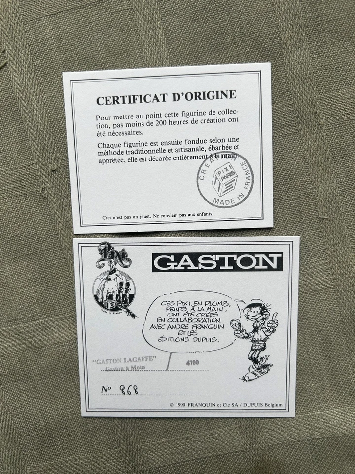 PIXI FRANQUIN GASTON SÉRIE 1 GASTON À MOTO 1500 EX 1991 EN ÉTAT PARFAIT - Bild 4 von 4