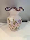 Vintage hand painted Fenton vase