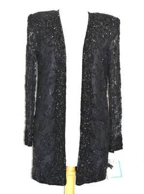 JASDEE Vintage Sheer Long Sleeve Jacket Hand Work Beading On Lace Style 141
