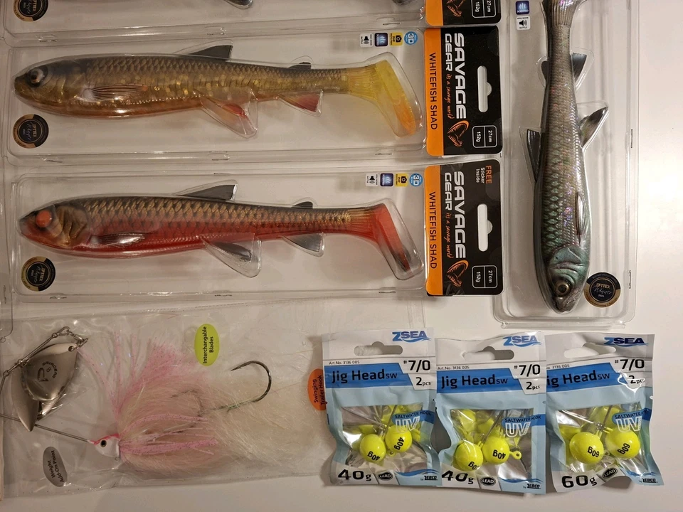 Mega Gummifisch Konvolut Spinnerbait Jigheads Bigbaits Savage Gear 16-27cm Angel - Bild 4 von 4