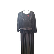 JS COLLECTION SIZE 14 Ruffle Jersey  Satin Gown size 16 with attached belt