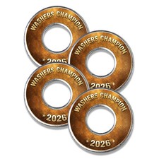 Gold Champ Washer Toss Game Set, 2.5 Inch Metal Throwing Washers, Set of 4