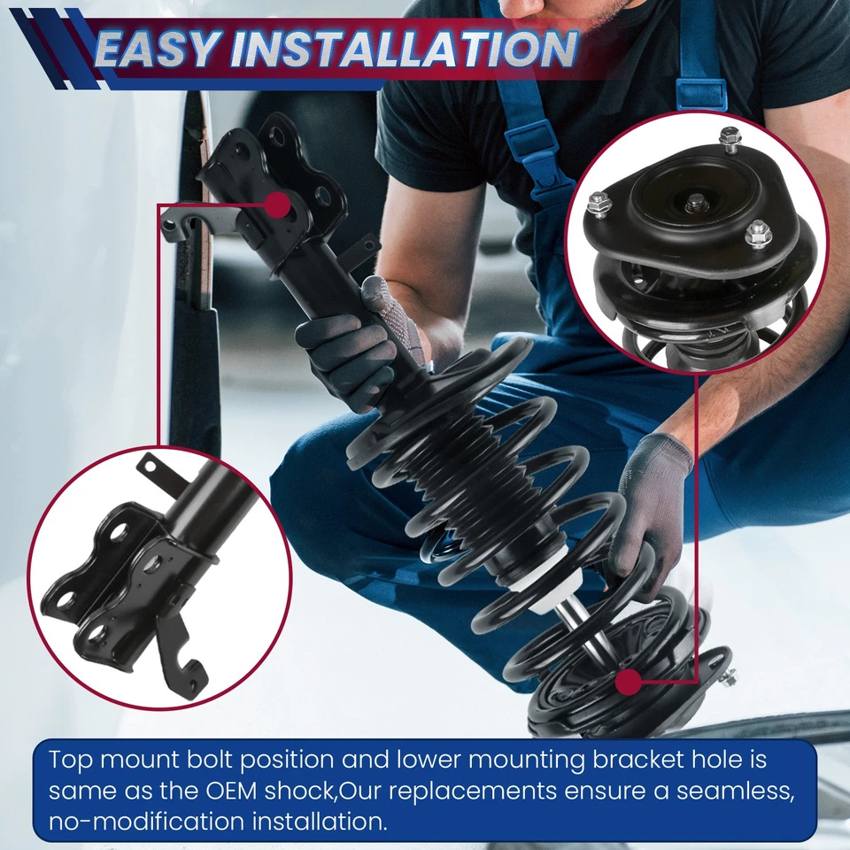 Struts Shock Absorbers Kit For 1997-01 Toyota Camry 1999-03 Solara - Image 4 of 4