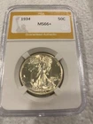 1934 WALKING LIBERTY HALF DOLLAR MS66+