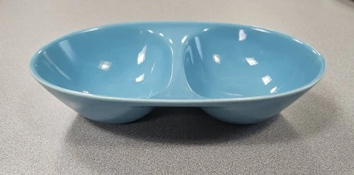 Homer Laughlin Fiesta Harlequin TURQUOISE Divided Bowl from the 1950s