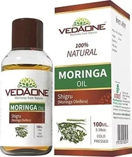 VEDAONE Moringa Oil 100 ml Cold Pressed for Hair Growth and Skin Care Pack of 2