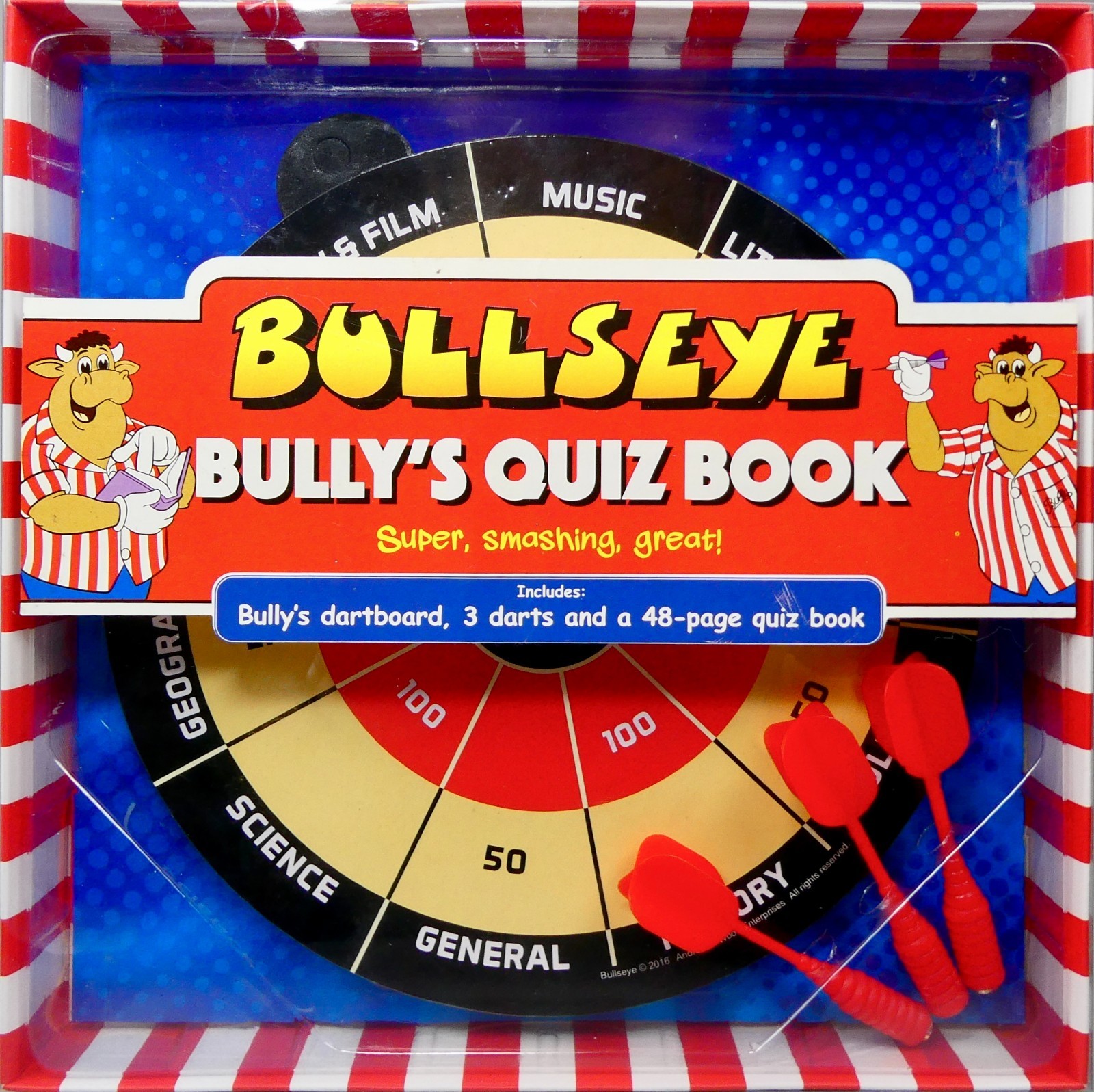Bullseye Game With Mini Dartboard  Bully's Quiz Book 2022  ~ Complete