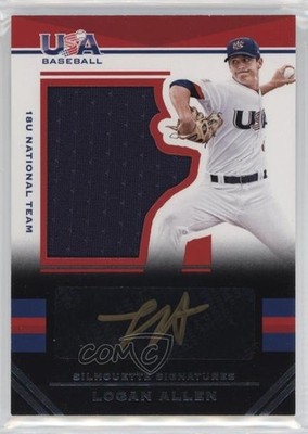 2017 USA Baseball Stars & Stripes Black Gold Jersey 76/89 Logan Allen Auto 0i76