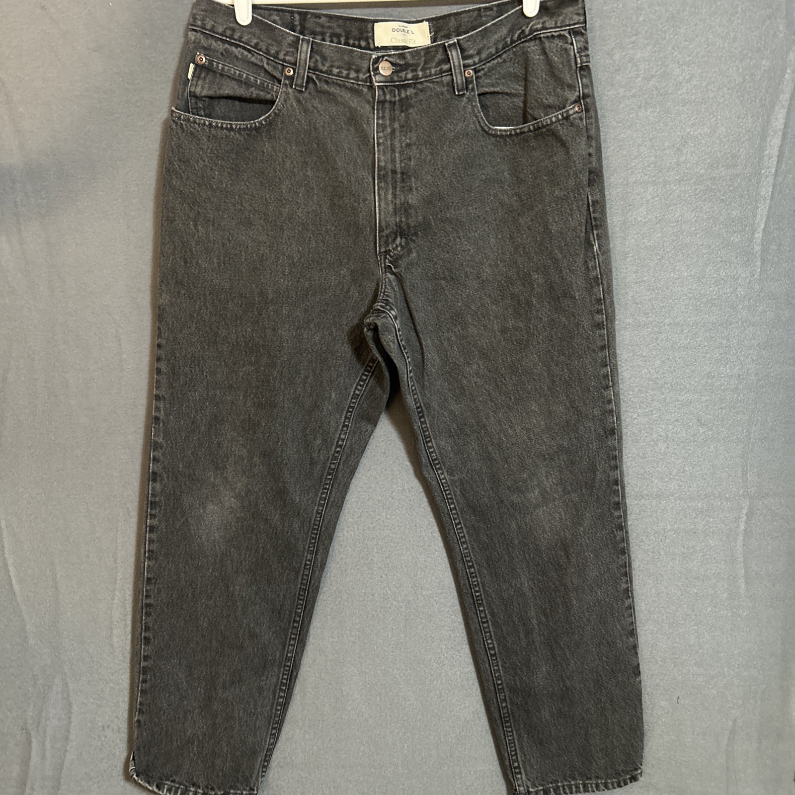 Vintage L.L. Bean Jeans Men 38x29 Black Wash Double L Classic Fit Workwear