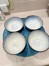 Tabletops Gallery  BLUE Stoneware Ceramic 6" Soup/Cereal Bowl VTG 2000s