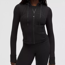 LULULEMON DEFINE Cropped Hooded Jacket Nulu Black 0 2 4 6 8 10 12 14 NWT
