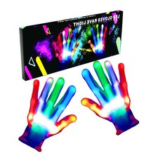 VABX-Purple Led Gloves Rainbow Cool Kids Toys 3-6, 7-11 Years Large, White