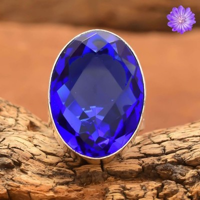 Blue Tanzanite Gemstone 925 Sterling Silver Handmade Jewelry Ring Gift For