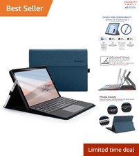 Faux Leather Protective Case for Surface Go 4 3 2 1 Multi Angle Kickstand Blue