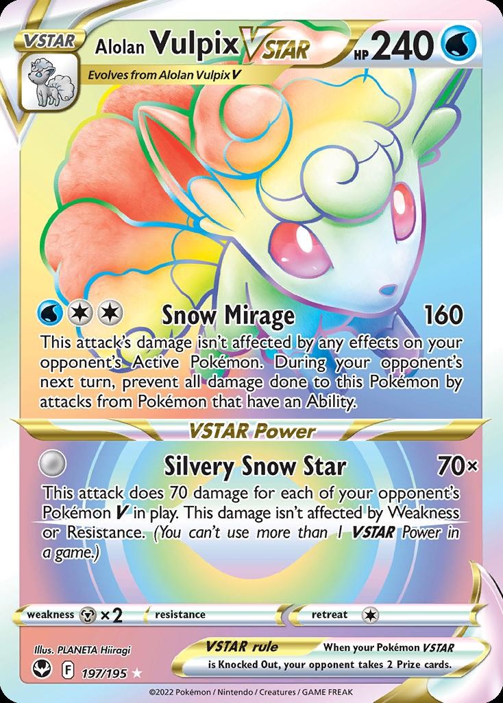 Pokemon Alolan Vulpix VSTAR (197/253) Silver Tempest NM HOLO