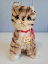 Vintage Steiff Cattie Cat 1960s Plush 7.5" Sitting 2770/18 Ear Button/Chest Tag