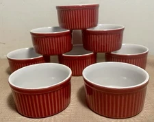 Emile Henry SET OF 4 RAMEKINS Individual Cerise Provencale Red Made in France