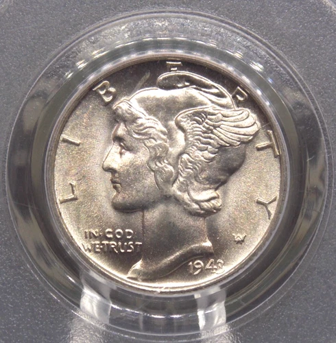 1943 "S" Mercury SILVER Dime 10c PCGS MS66 #790 Gem BU Uncirculated ECC&C, Inc.