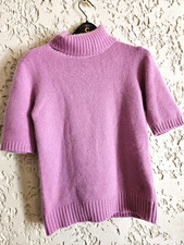 pull DAREL col roule occasion  TBE taille1rose manche coude 50%angora L 55CM