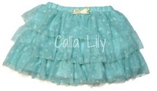 Girls Heart Glitter Frosted Print Tutu Skirt - Pink or Teal - 2T-5