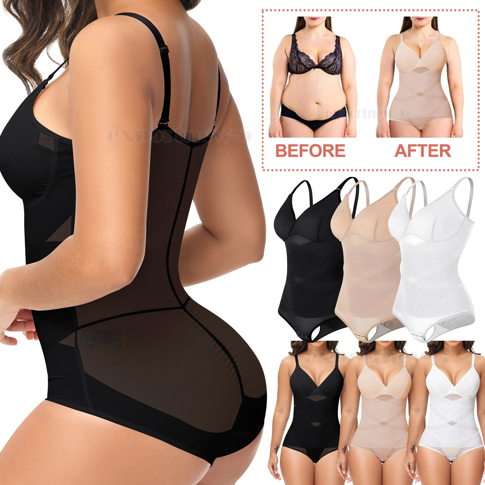Shaping Bodysuit Shapewear Women Tummy Control Waist Trainer Full Body Shaper-image
